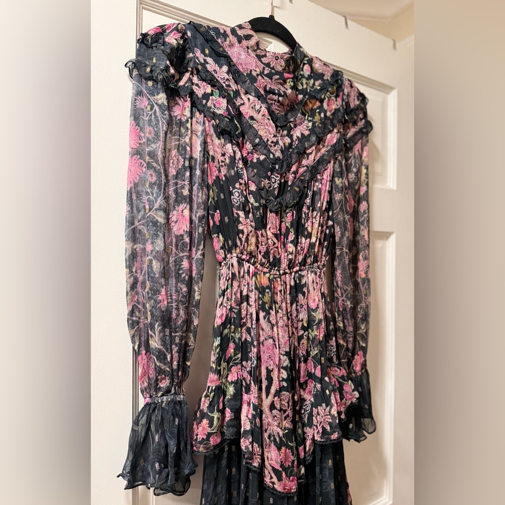 Hemant& Nandita Gloral Clip Dot Tiered Dress - Picture 7 of 9